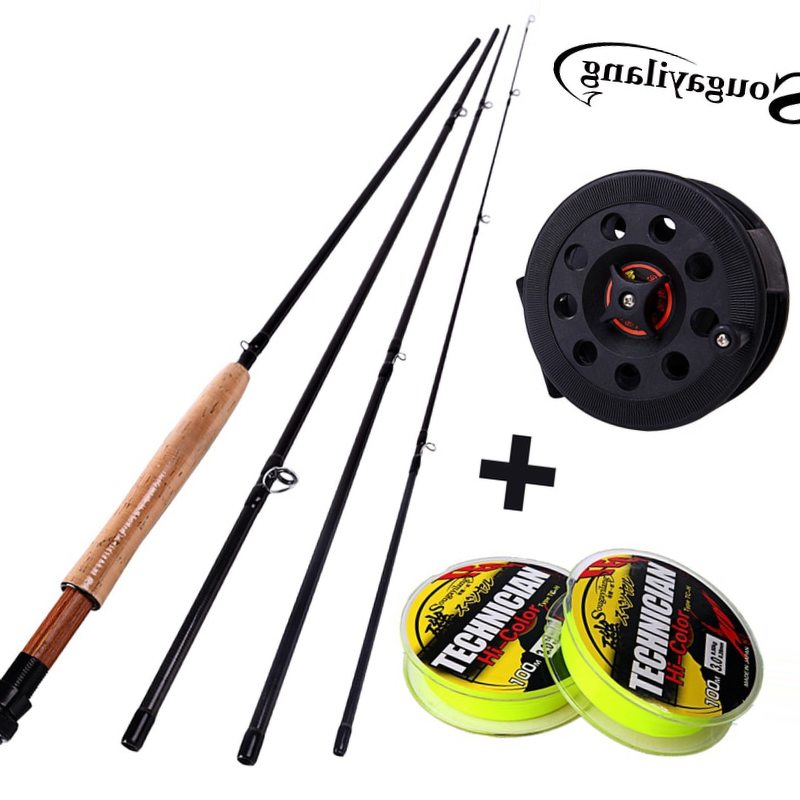 Fly Fishing Rod and Reel Combo 2.7m Fly Fishing Rod with Reel Fishing Tackle Rods Carbon Ocean Lake (Line As Free Gift ) Pesca