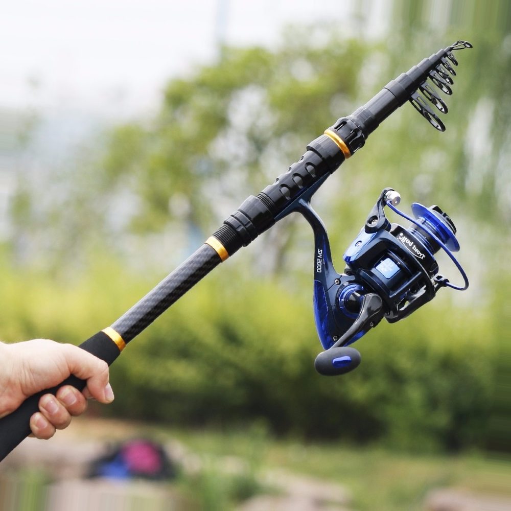 Sougayilang 1.8-3.6m Telescopic Fishing Rod and Spinning Reel with Spare Coil Sets Portable Carp Fishing Rod Reels Combo pesca