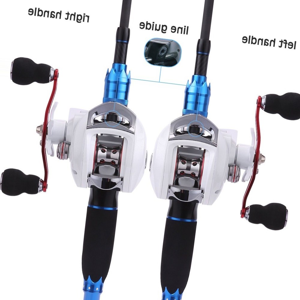 Sougayilang 2m Fishing Lure Rod and Baitcasting Reel Combo 4 Sections Carbon Spinning Rod and 19BB Casting Reel Sets Pole Pesca