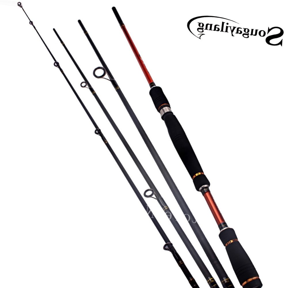 Sougayilang Baitcasting Fishing Rod Lure Fishing Rod Carbon Fiber Material 4 sections 2.1/2.4/2.7m Telescopic Fishing Rod Tackle