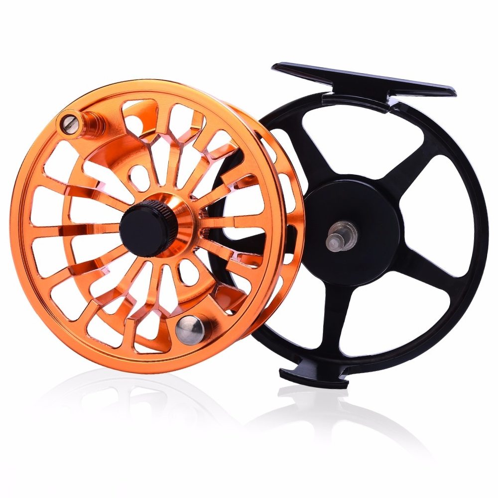 Sougayilang Fly Fishing Reel Left/Right Hand Coil Die Casting Aluminium Alloy Spool Fly Reel Saltwater Fishing Tackle 5/6 7/8