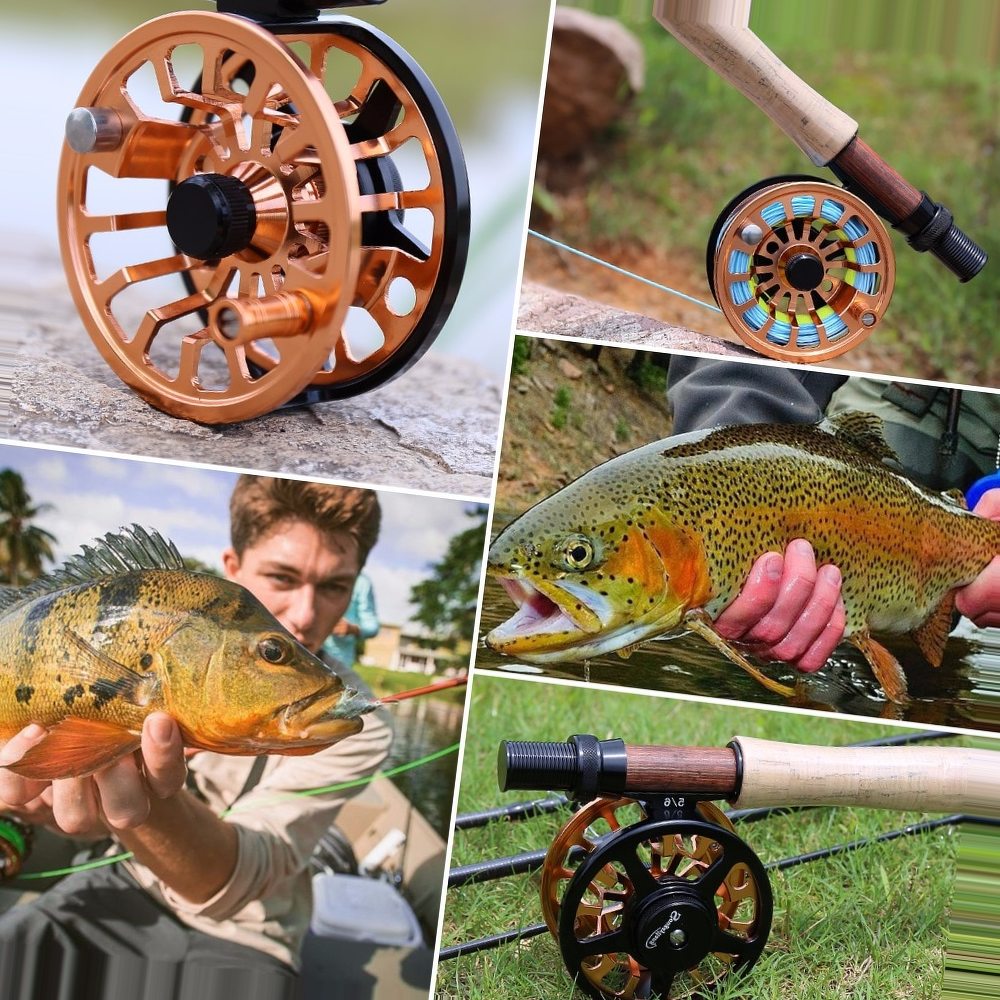 Sougayilang Fly Fishing Reel Left/Right Hand Coil Die Casting Aluminium Alloy Spool Fly Reel Saltwater Fishing Tackle 5/6 7/8