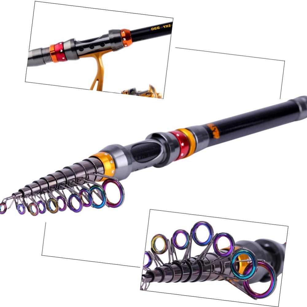 Sougayilang Free shipping 1.8-3.6M High Quality Telescopic Fishing Rod Carbon Carbon Fiber Carbon Spinning Seawater Fishing Rod