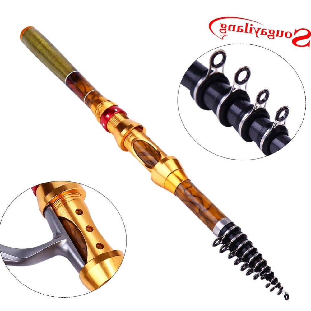 Sougayilang Hot Sell 1.8-3.6M Telescopic Fishing Rod Carbon Fiber Material Carp Fishing Spinning Rod Freshwater Fishing Rod