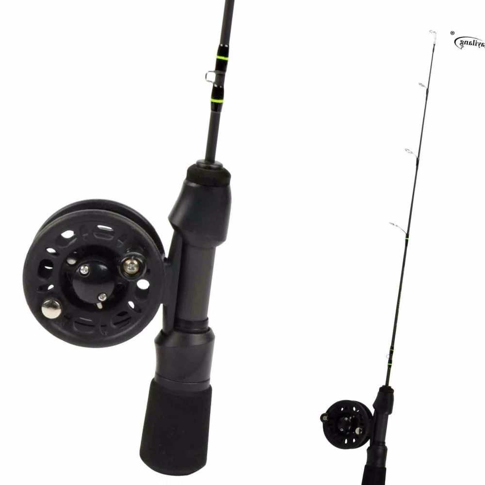 Sougayilang Ice Fishing Rod and Reel Combos Spinning Fishing Pole Plastic Ice Fishing Reels Kits Fishing Tackle 24MH 26MH 28MH