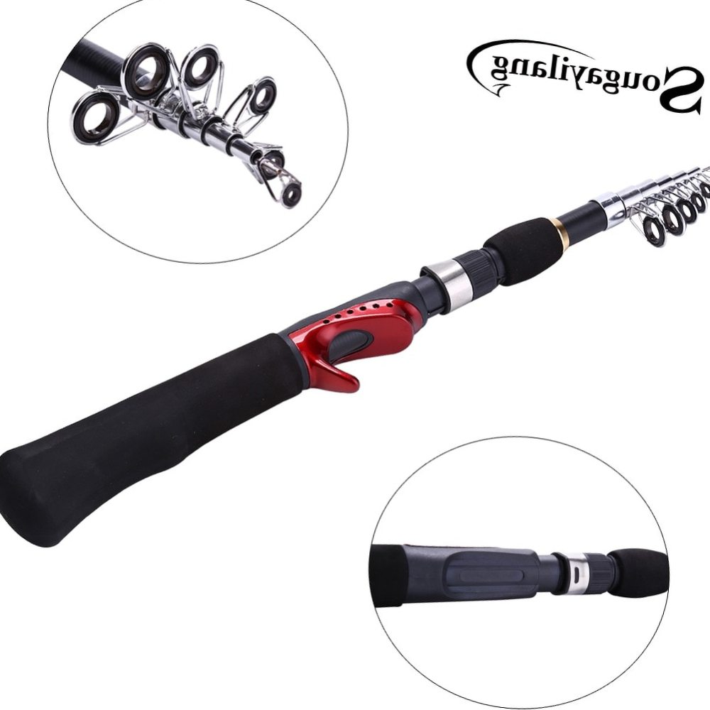 Sougayilang New Design165cm Portable Carp Ice Fishing Rod Tools Tackle Carbon Fiber Material Telescopic Fishing Rod De Pesca