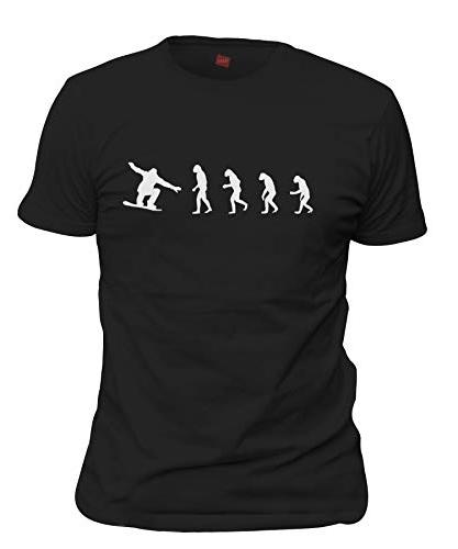 ShirtLoco Men's Evolution of Man to Snowboarder T-Shirt gift for snowboarders