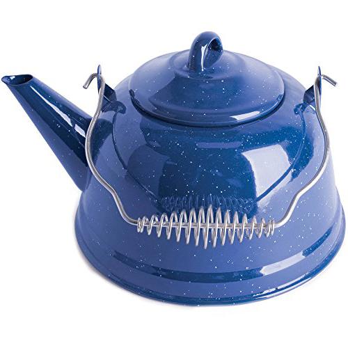 Stansport Enamel 3 Quart, Blue Camping tea kettle