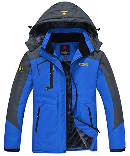 JINSHI Mens Mountain Waterproof Fleece winter hiking jacket