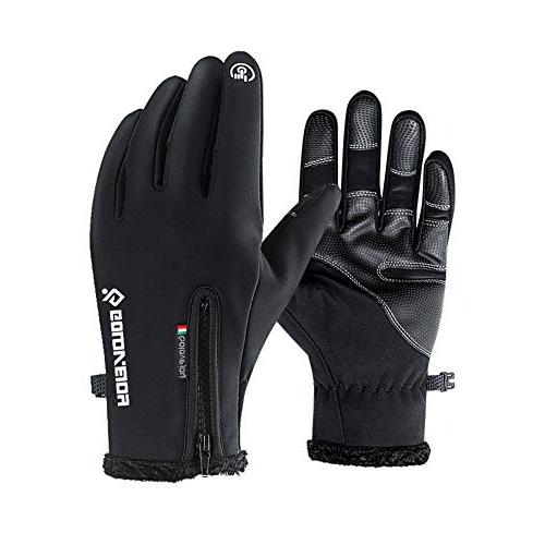 Jeniulet Men's Winter Warm Waterproof Hiking Gloves
