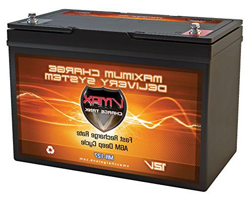 VMAX MR127 12 Volt 100Ah AGM Deep Cycle Maintenance 12v trolling motor battery